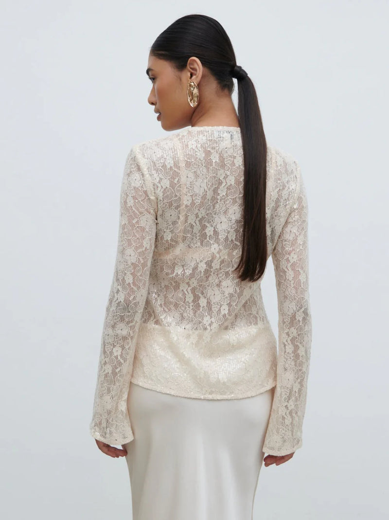 Pretty Lavish Tai Sequin Lace Cardigan