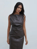 Pretty Lavish Maeve High Neck Faux Leather Top