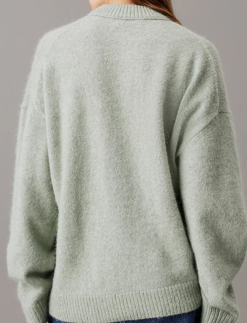 Calvin Klein Green Relaxed Wool Blend Jumper