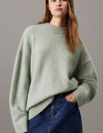 Calvin Klein Green Relaxed Wool Blend Jumper