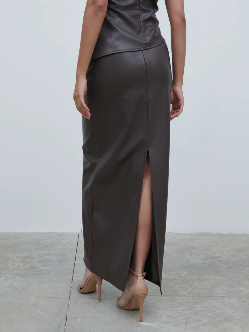 Pretty Lavish Maeve Faux Leather Maxi Skirt