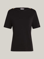 Tommy Hilfiger Gold Button detail Tshirt