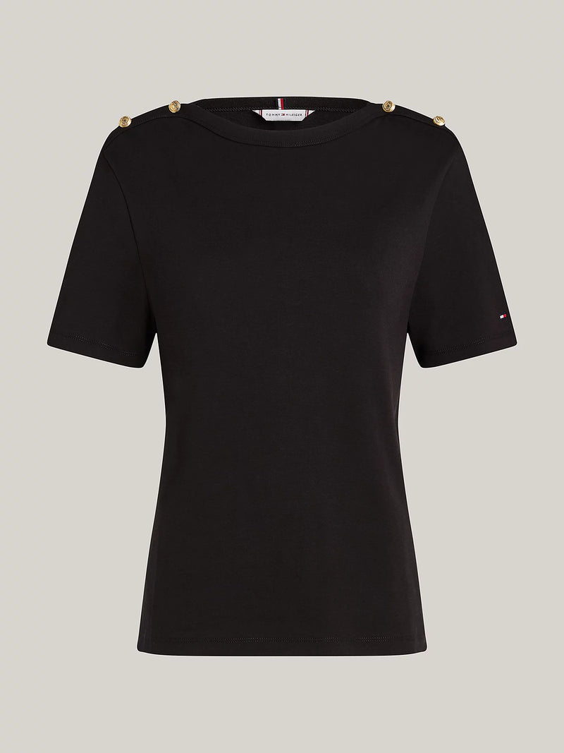 Tommy Hilfiger Gold Button detail Tshirt