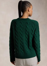 Ralph Lauren Green Classic Fit Cable Wool-Cashmere Jumper