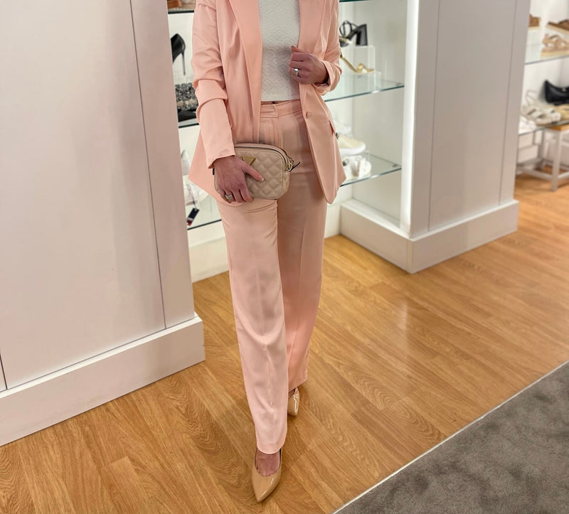 Guess light pink satin suit trousers