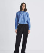 Rag & Bone Blue Stripe Maxine Cropped Shirt