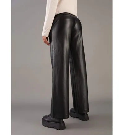 Calvin Klein Black Leather Trousers