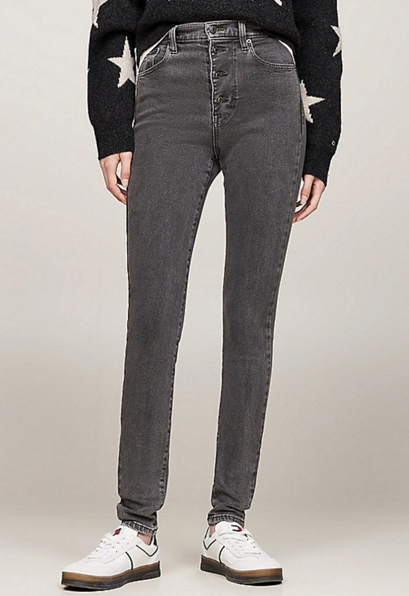 Tommy Jeans Sylvia High Rise Super Skinny Denim Black Jeans