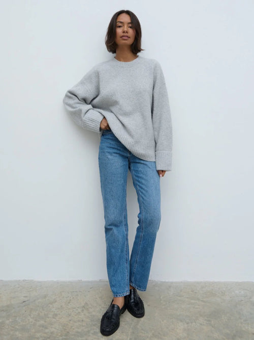 Pretty Lavish Grey Camille oversized Borg jumper