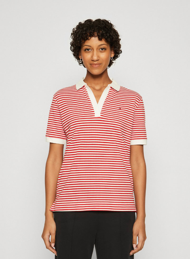 Tommy Hilfiger Red Stripe Polo Shirt