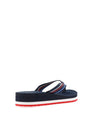Tommy Hilfiger Wedge Striped Beach Flip Flop - Spacw Blue