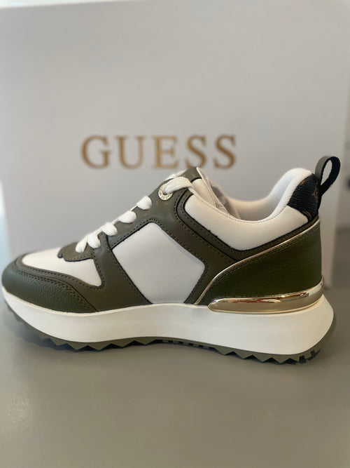 Guess Green Faux Leather Platform Trainer