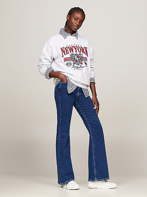 Tommy Jean SYLVIA HIGH RISE FLARED JEANS in medium denim