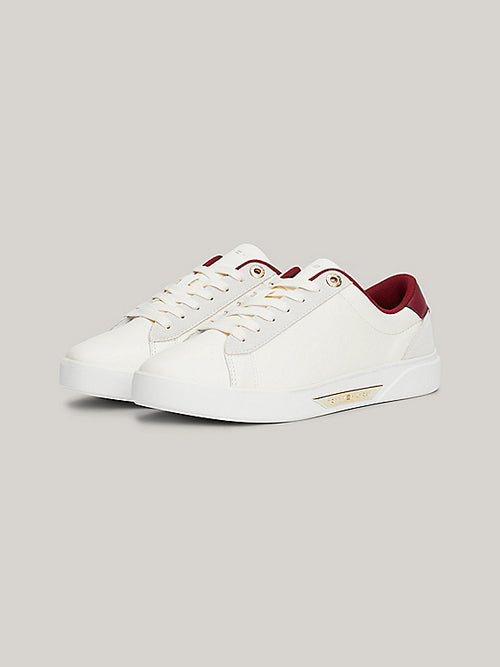 Tommy Hilfiger METAL HARDWARE LEATHER COURT TRAINERS