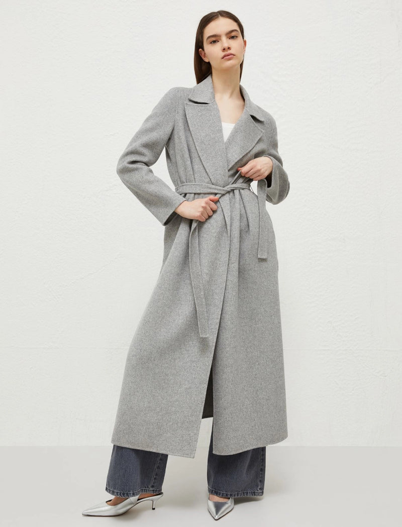 Marella Long Wool Coat - Unlined - Grey