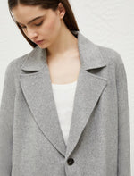 Marella Long Wool Coat - Unlined - Grey