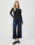 Paige Anessa Wide Leg Jean in Starboard