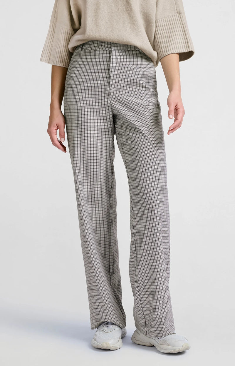 Yaya Checkered Wide Leg Trouser