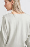 Yaya V-neck Sweater with Batwing Sleeve - Vaporous Grey