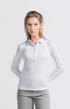 Yaya Ribbed Polo Top - White