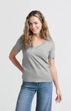 Yaya Basic V-neck T-shirt - Grey