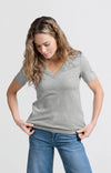 Yaya Basic V-neck T-shirt - Grey