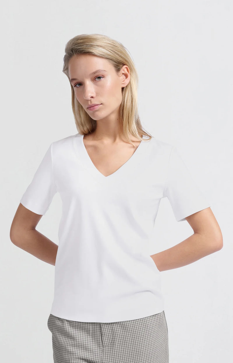 Yaya Basic V-neck T-Shirt - White