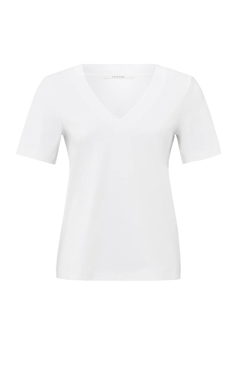 Yaya Basic V-neck T-Shirt - White