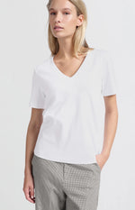 Yaya Basic V-neck T-Shirt - White