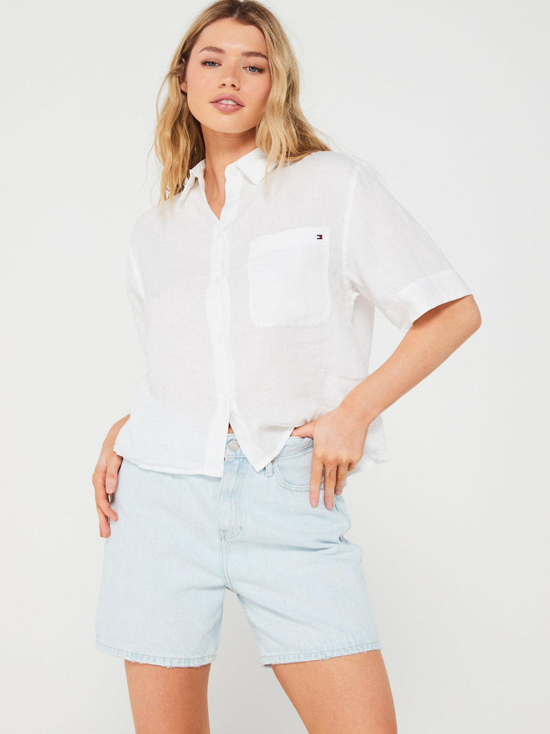 Tommy Jeans Cropped Linen Shirt