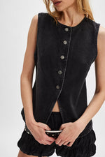 Free People Aimee Denim Waistcoat