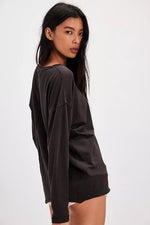 Free People Nina Long Sleeve Tee - Black