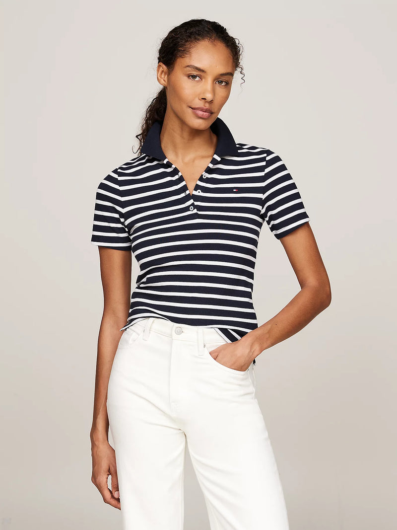 Tommy Hilfiger Breton desert sky/Ecru polo t-shirt