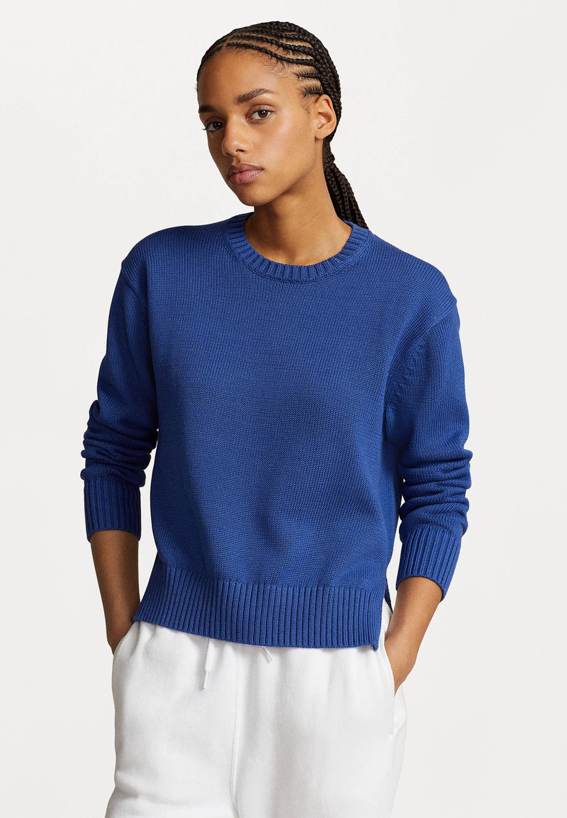 Ralph Lauren COTTON CREWNECK SWEATER - JUMPER - ROYAL NAVY