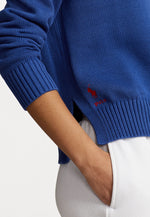 Ralph Lauren COTTON CREWNECK SWEATER - JUMPER - ROYAL NAVY