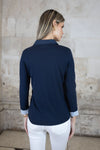 No2moro Maggio navy knit sweater