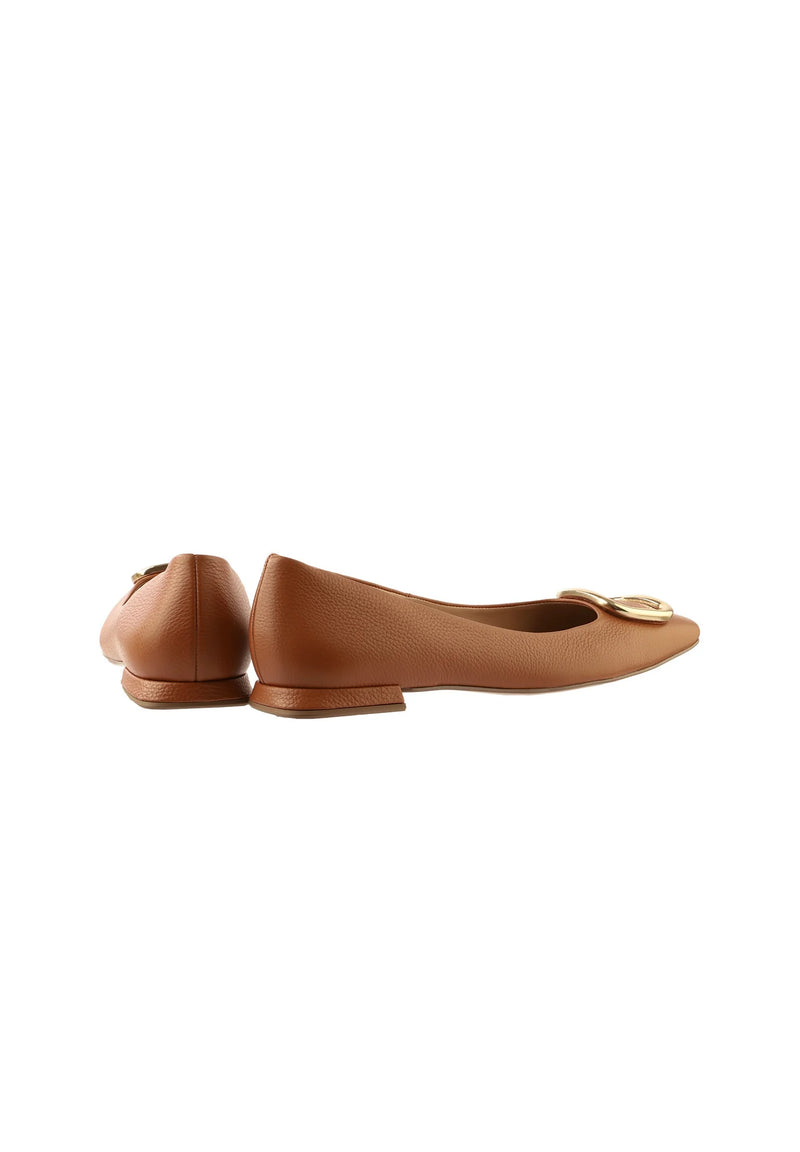 Högl cognac leather flat shoe