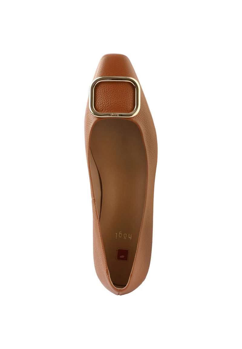 Högl cognac leather flat shoe