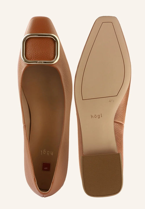 Högl cognac leather flat shoe