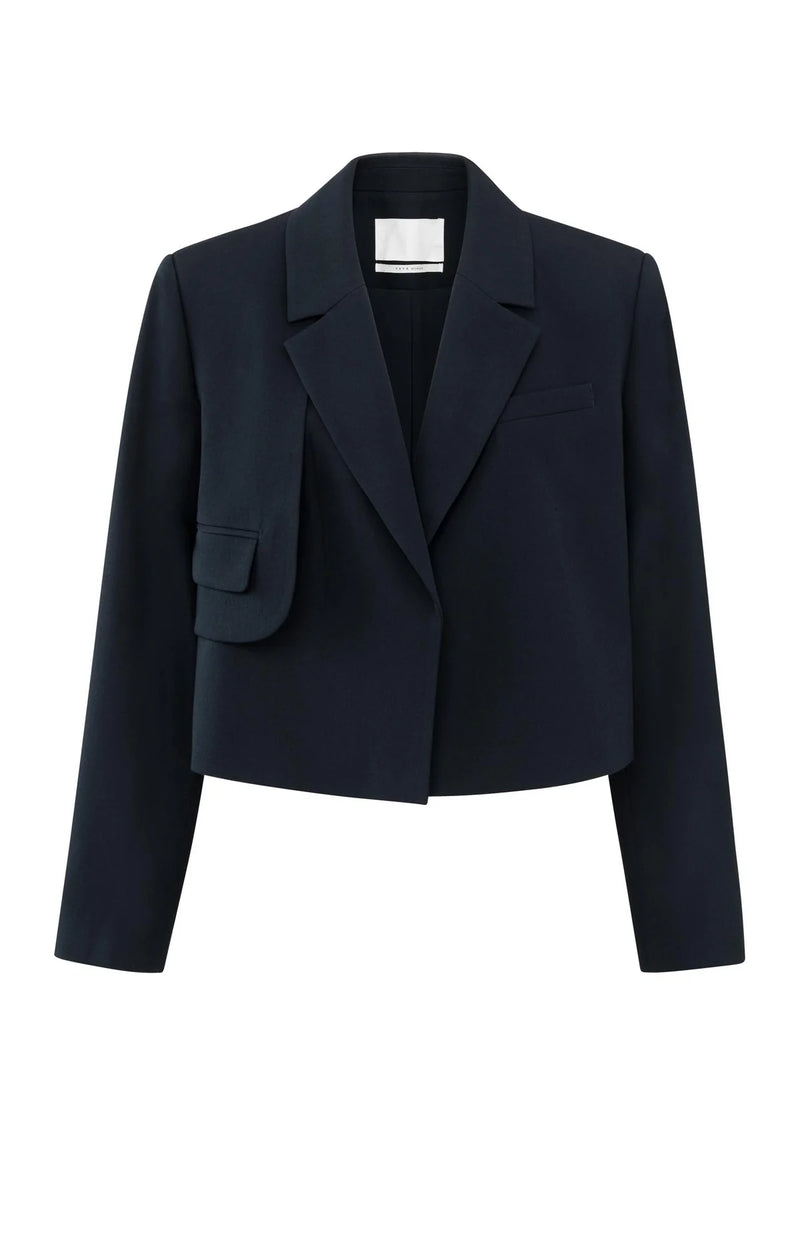 Yaya Navy Cropped Blazer