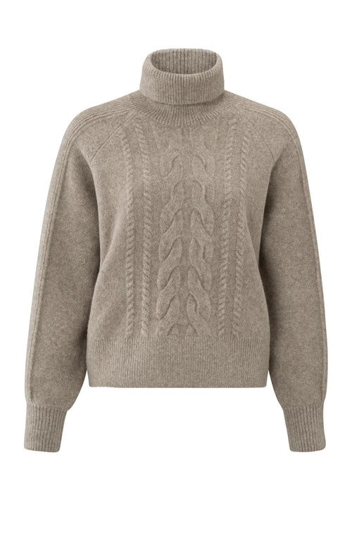 Yaya Turtleneck sweater - cable pattern